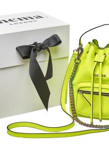 Neon Yellow Bucket Midi Bag